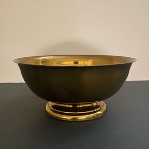 Vintage Baldwin Polished Brass Pedestal Bowl 8 in